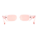 Womens Translucent Mod Oval Retro Narrow Rectangle Plastic Sunglasses