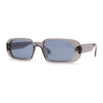 Womens Translucent Mod Oval Retro Narrow Rectangle Plastic Sunglasses