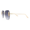 Rimless Foliage Flower Jewel Trim Rectangle Chic Sunglasses