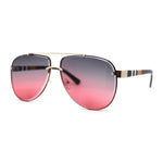 Luxury Rimless Tear Drop Shape Air Force Officer Style Sunglasses