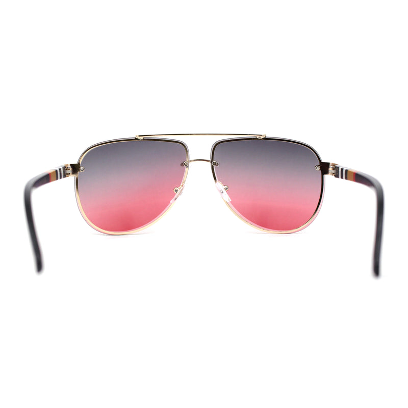 Luxury Rimless Tear Drop Shape Air Force Officer Style Sunglasses