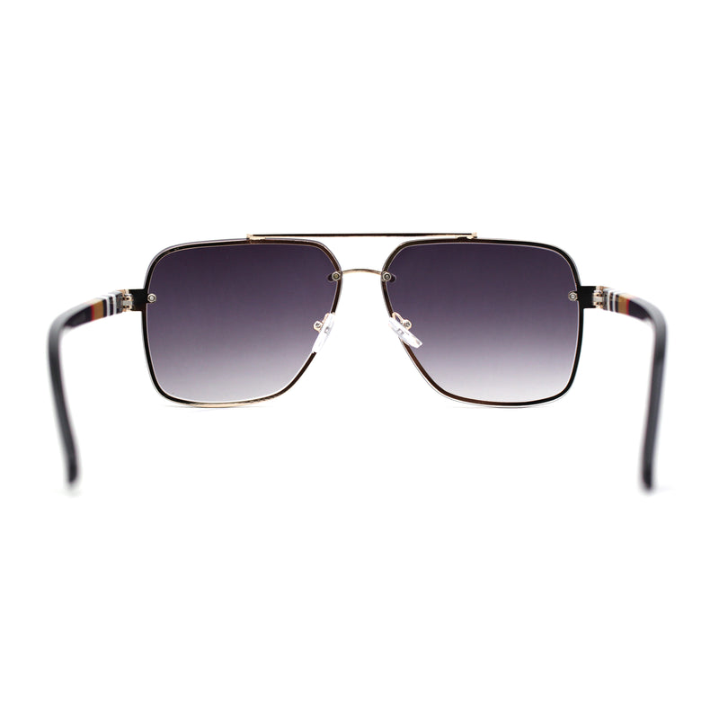 Luxury Rimless Rectangle Air Force Officer Style Sunglasses