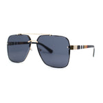 Luxury Rimless Rectangle Air Force Officer Style Sunglasses