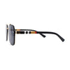 Luxury Rimless Rectangle Air Force Officer Style Sunglasses