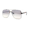 Luxury Rimless Rectangle Air Force Officer Style Sunglasses