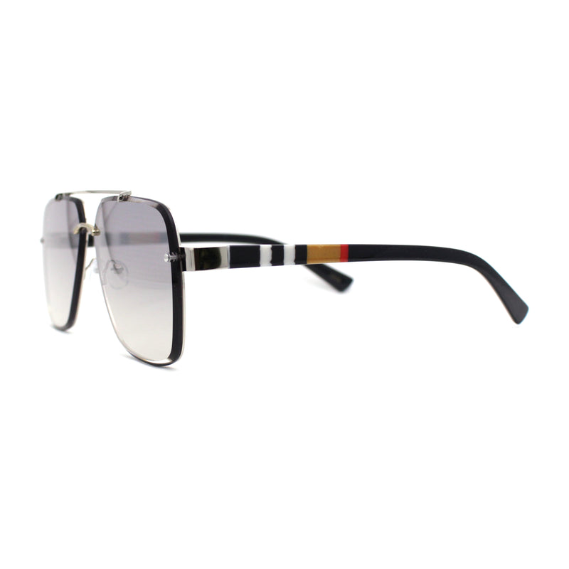 Luxury Rimless Rectangle Air Force Officer Style Sunglasses