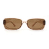 Womens Mod Inset Lens Rectangle Plastic Minimal Sunglasses