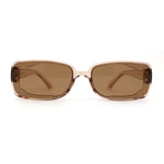 Womens Mod Inset Lens Rectangle Plastic Minimal Sunglasses