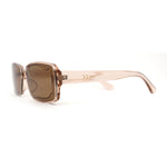 Womens Mod Inset Lens Rectangle Plastic Minimal Sunglasses