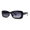 Womens Mod Inset Lens Rectangle Plastic Minimal Sunglasses