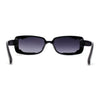 Womens Mod Inset Lens Rectangle Plastic Minimal Sunglasses