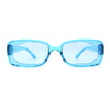 Womens Mod Inset Lens Rectangle Plastic Minimal Sunglasses