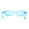 Womens Mod Inset Lens Rectangle Plastic Minimal Sunglasses