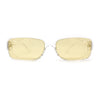 Womens Mod Inset Lens Rectangle Plastic Minimal Sunglasses