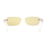 Womens Mod Inset Lens Rectangle Plastic Minimal Sunglasses