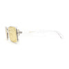 Womens Mod Inset Lens Rectangle Plastic Minimal Sunglasses