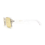 Womens Mod Inset Lens Rectangle Plastic Minimal Sunglasses