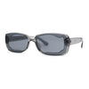 Womens Mod Inset Lens Rectangle Plastic Minimal Sunglasses