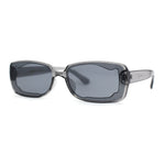 Womens Mod Inset Lens Rectangle Plastic Minimal Sunglasses
