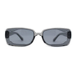 Womens Mod Inset Lens Rectangle Plastic Minimal Sunglasses