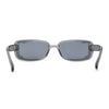 Womens Mod Inset Lens Rectangle Plastic Minimal Sunglasses