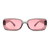 Womens Mod Inset Lens Rectangle Plastic Minimal Sunglasses