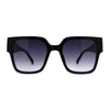 Womens 90s Designer Thick Temple Horn Rim Chic Sunglasses