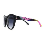 Womens Oversize Cat Eye Foliage Flower Print Chic Sunglasses