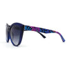 Womens Oversize Cat Eye Foliage Flower Print Chic Sunglasses