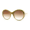 Womens Round Thick Eyebrow Retro Fashion Plastic Sunglasses