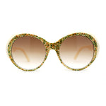 Womens Round Thick Eyebrow Retro Fashion Plastic Sunglasses