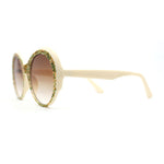 Womens Round Thick Eyebrow Retro Fashion Plastic Sunglasses