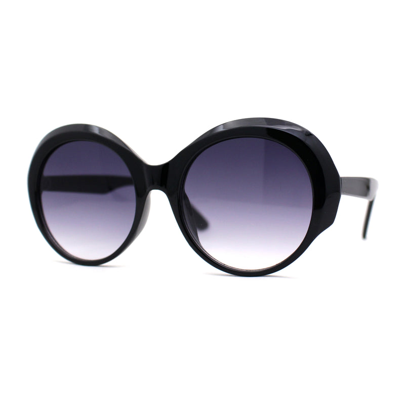 Womens Round Thick Eyebrow Retro Fashion Plastic Sunglasses