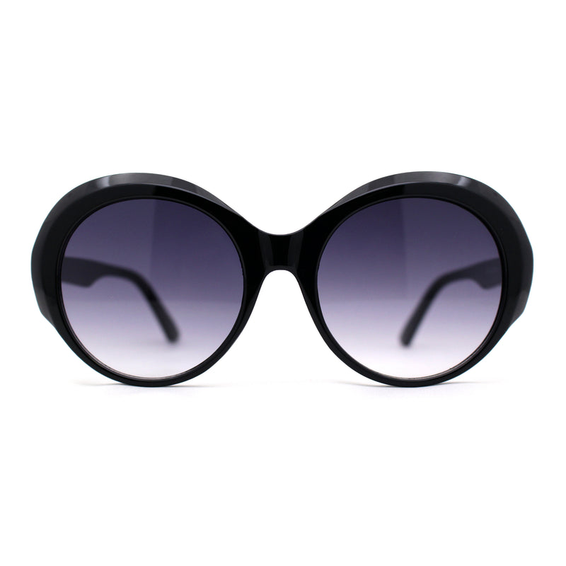 Womens Round Thick Eyebrow Retro Fashion Plastic Sunglasses