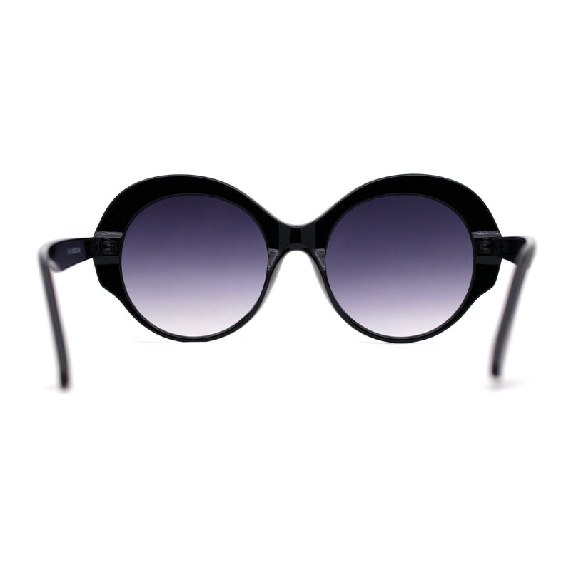 Womens Round Thick Eyebrow Retro Fashion Plastic Sunglasses