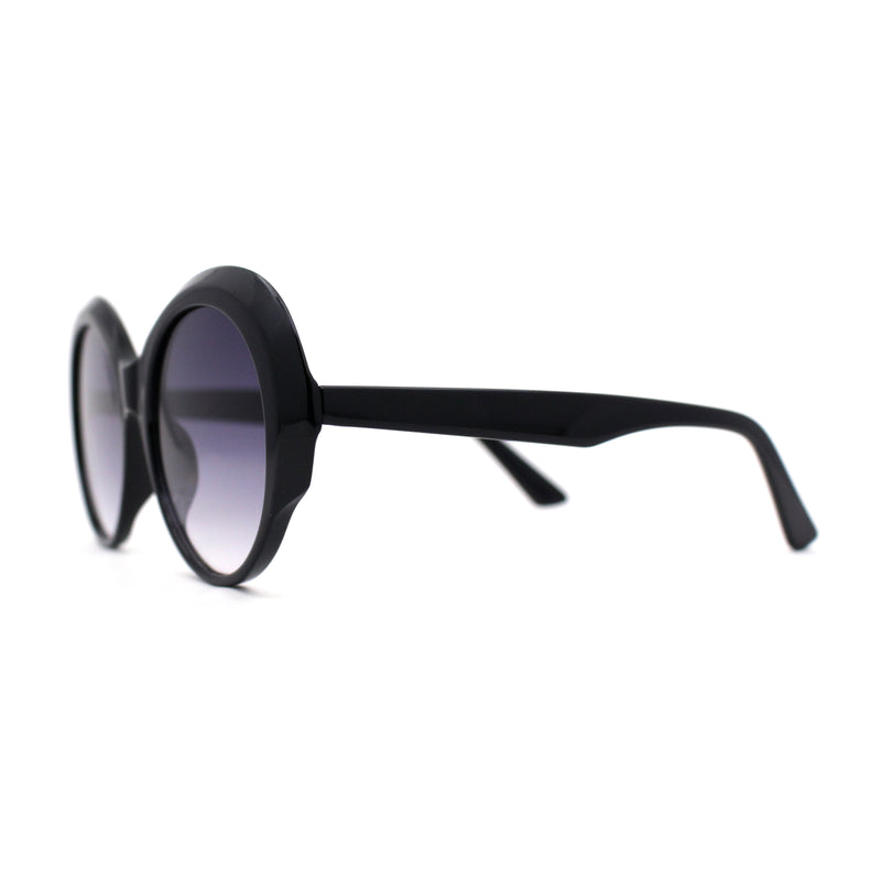Womens Round Thick Eyebrow Retro Fashion Plastic Sunglasses