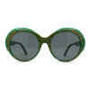Womens Round Thick Eyebrow Retro Fashion Plastic Sunglasses