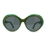 Womens Round Thick Eyebrow Retro Fashion Plastic Sunglasses