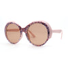 Womens Round Thick Eyebrow Retro Fashion Plastic Sunglasses