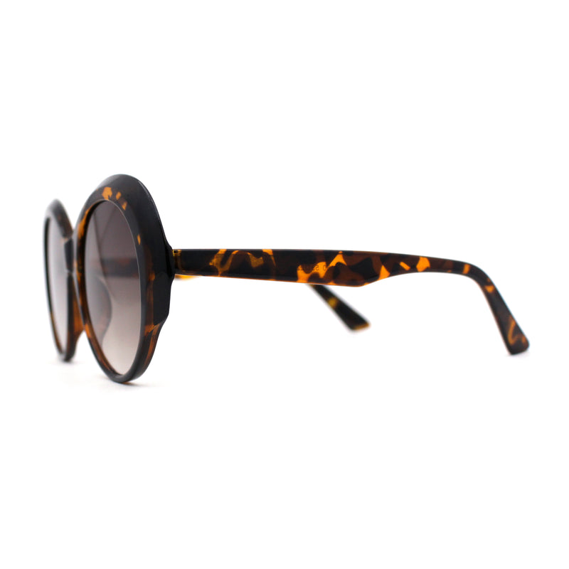 Womens Round Thick Eyebrow Retro Fashion Plastic Sunglasses