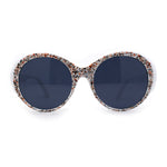 Womens Round Thick Eyebrow Retro Fashion Plastic Sunglasses