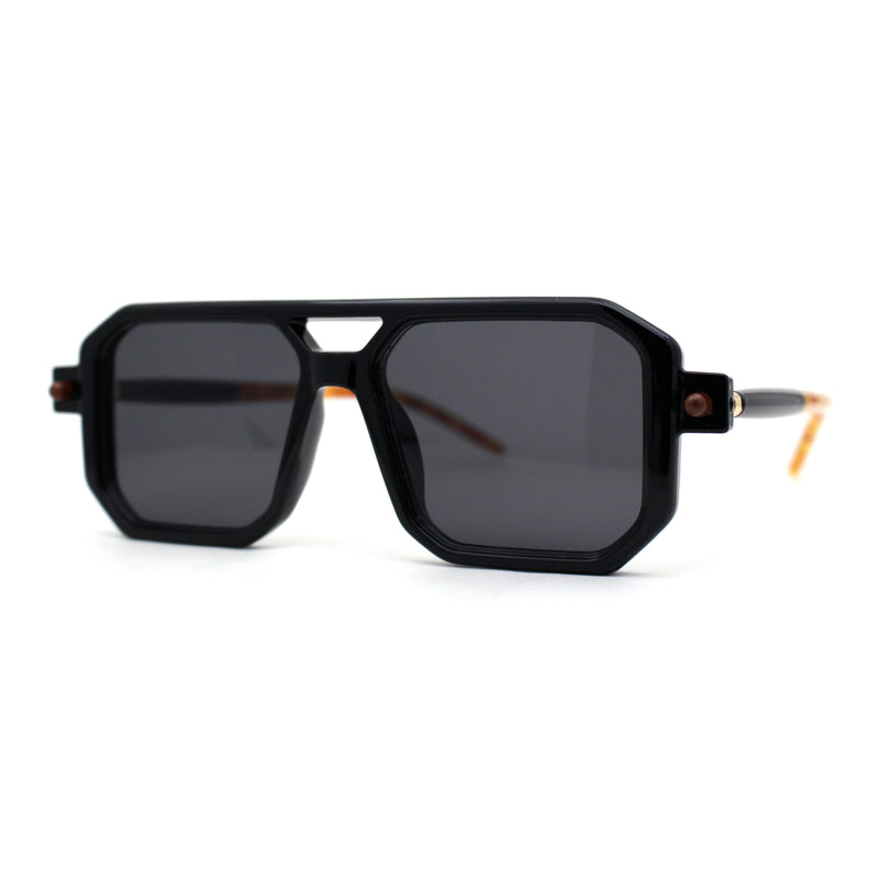 Hipster Vintage Styling Rod Arm Square Racer Flat Top Sunglasses