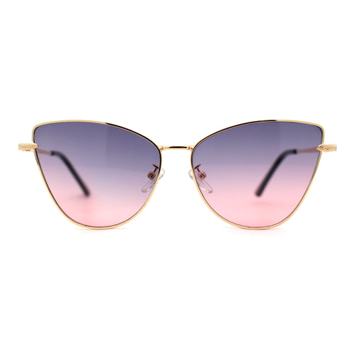 Womens Classic Fancy Metal Rim Cat Eye Fem Sunglasses