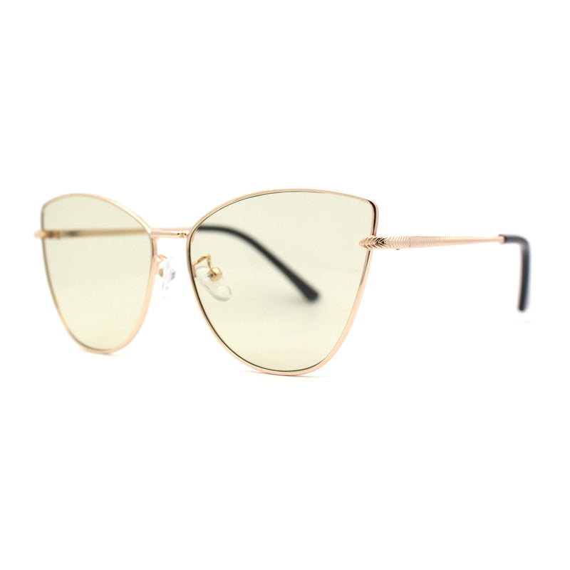 Womens Classic Fancy Metal Rim Cat Eye Fem Sunglasses