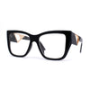 Womens 90s Designer Oversized Squared Cat Eye Plastic Sunglasses