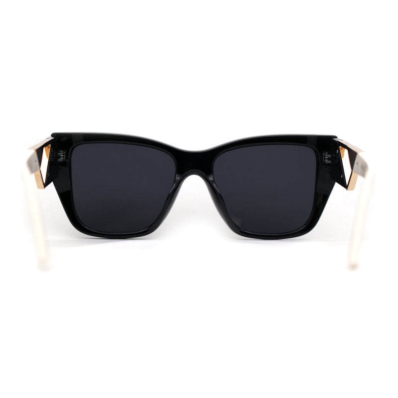 Womens 90s Designer Oversized Squared Cat Eye Plastic Sunglasses