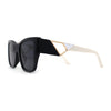 Womens 90s Designer Oversized Squared Cat Eye Plastic Sunglasses