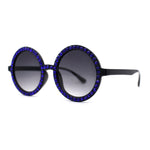 Womens Full Rhinestone Wizard Round Circle Lens Plastic Sunglasses