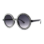 Womens Full Rhinestone Wizard Round Circle Lens Plastic Sunglasses