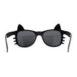 Kids Child Size Cat Eye Glitter Horn Rim Whiskers Plastic Sunglasses